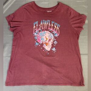 Torrid Heritage Graphic T-Shirt – Floral Skull “Hawt” Tee – Size 2 (Plus)